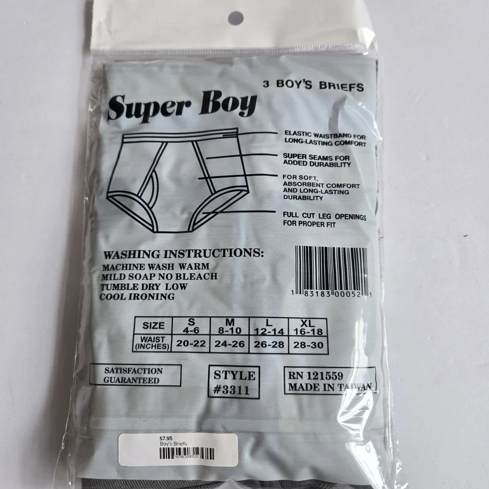 NEW Lot Of 3 3-packs Boys BRIEFS‎ Size LARGE 12-14 Assorted Colors Super Boy
